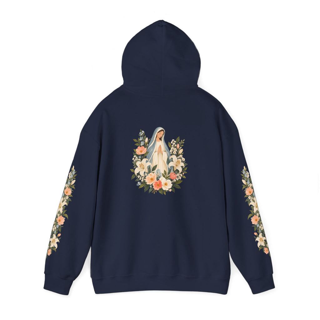 Ad Caelum Per Mariam Floral Hoodie