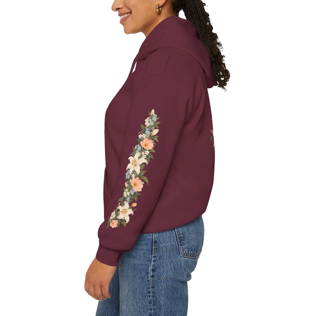 Ad Caelum Per Mariam Floral Hoodie