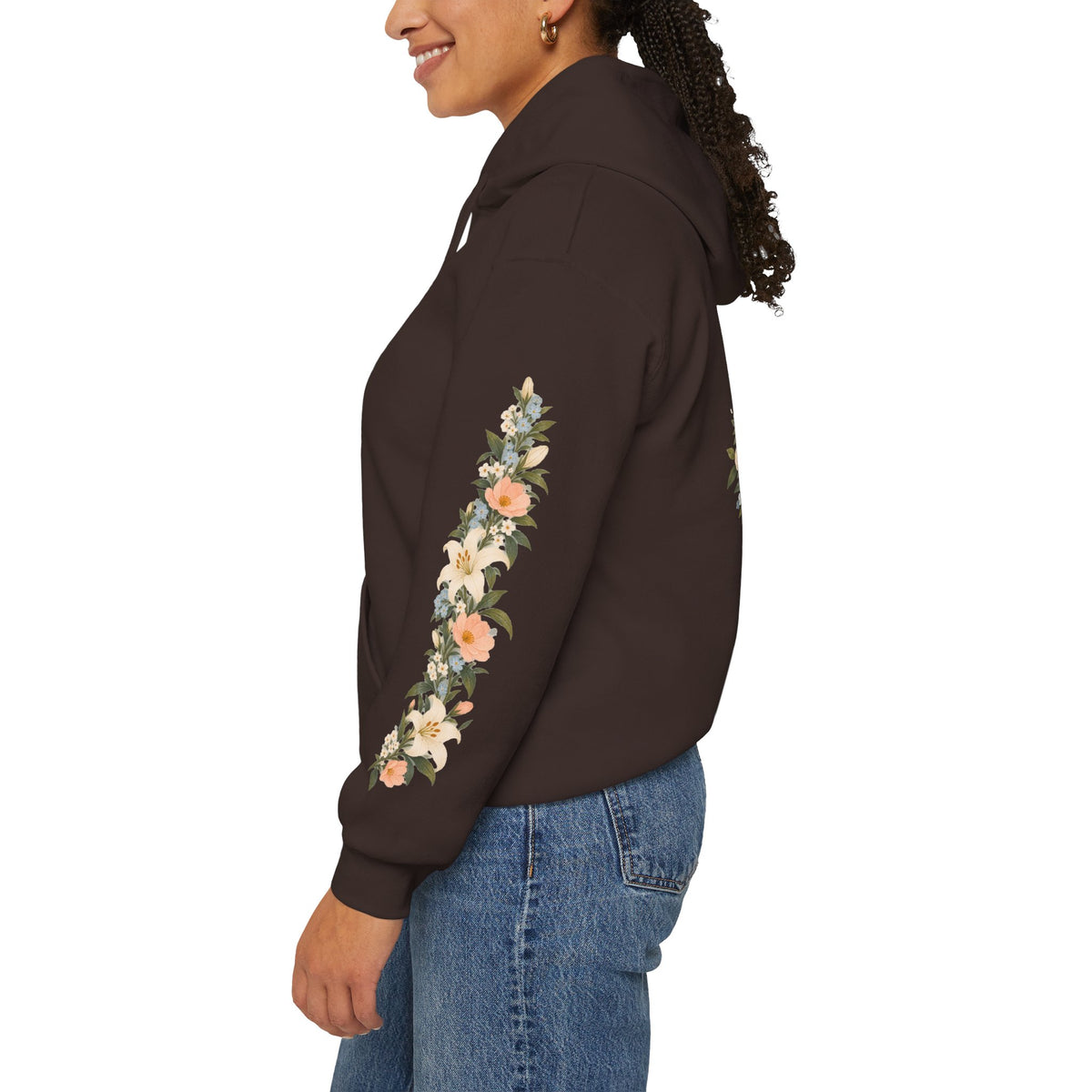 Ad Caelum Per Mariam Floral Hoodie