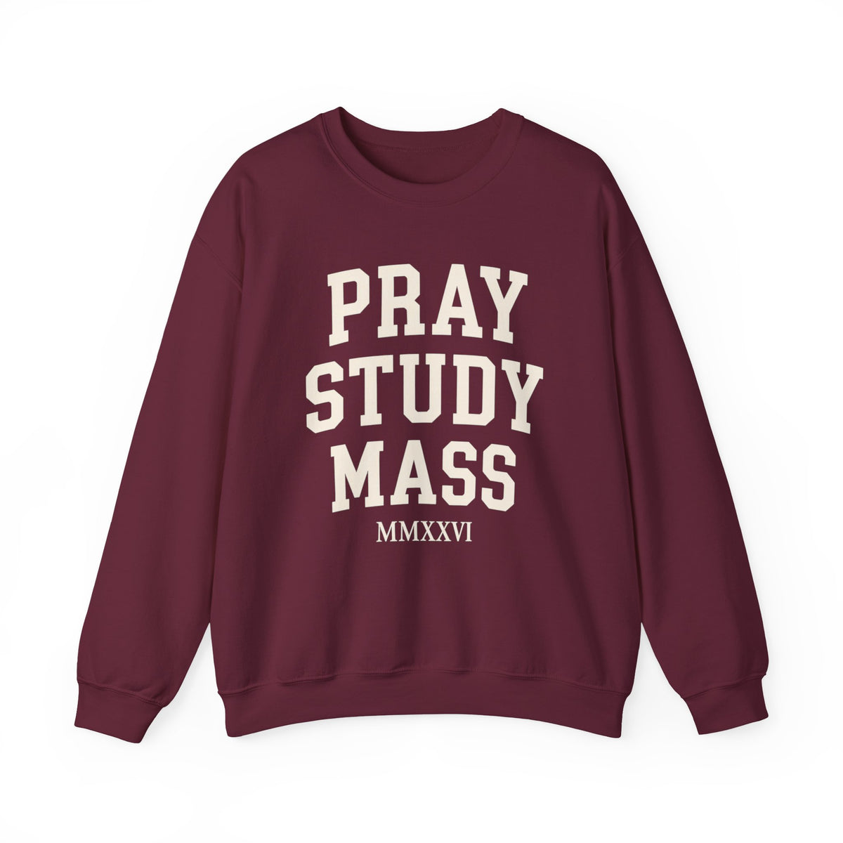 Pray • Study • Mass Collegiate Crewneck