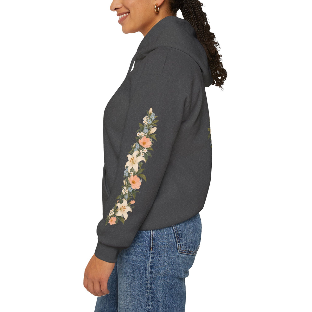 Ad Caelum Per Mariam Floral Hoodie