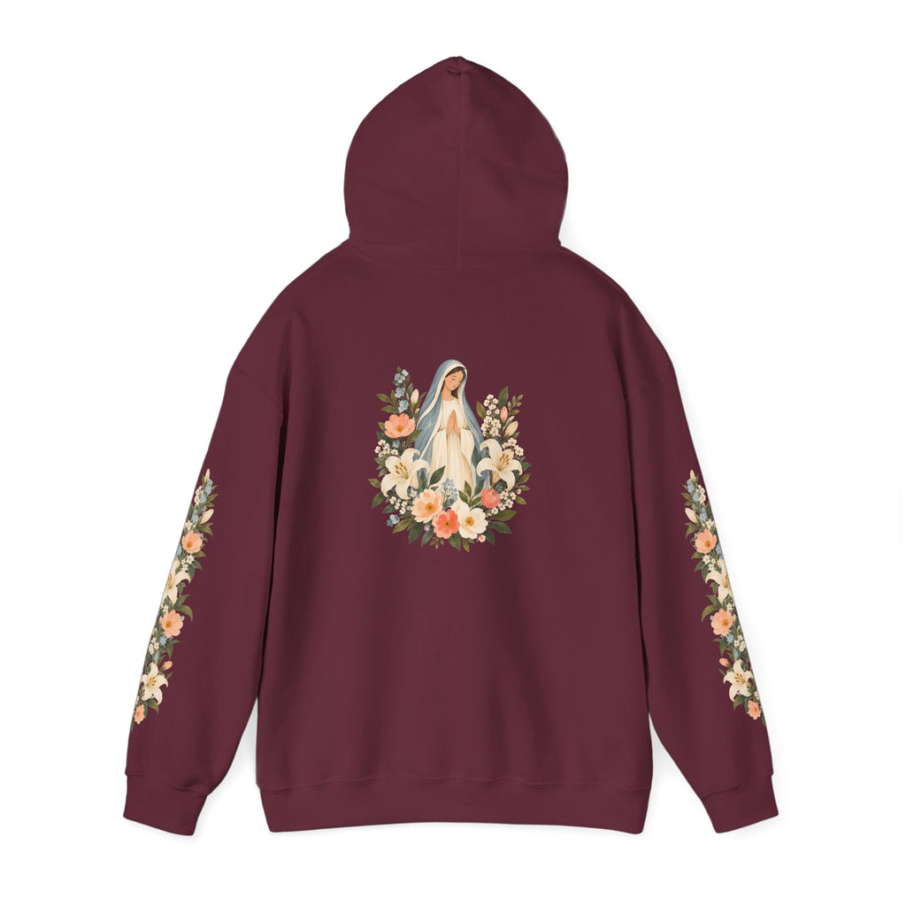 Ad Caelum Per Mariam Floral Hoodie