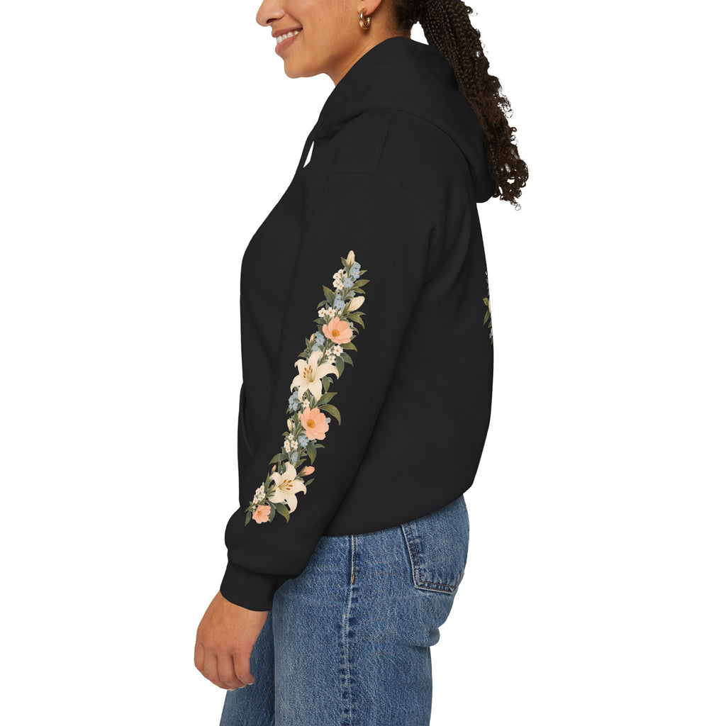 Ad Caelum Per Mariam Floral Hoodie