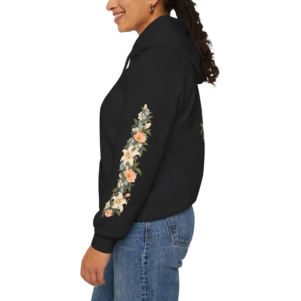 Ad Caelum Per Mariam Floral Hoodie
