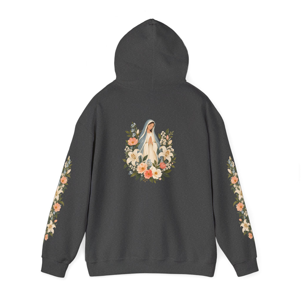 Ad Caelum Per Mariam Floral Hoodie