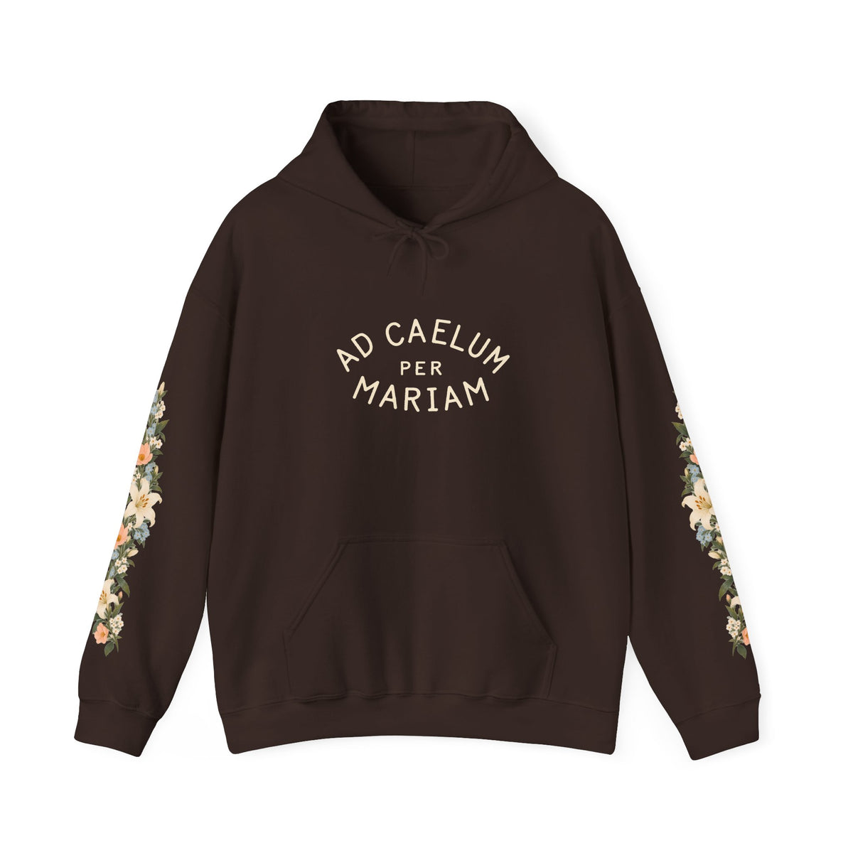 Ad Caelum Per Mariam Floral Hoodie
