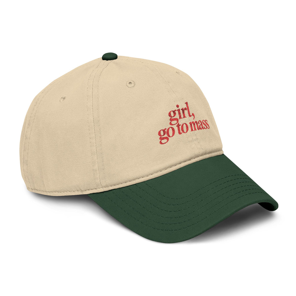 Girl, Go to Mass Embroidered Cap