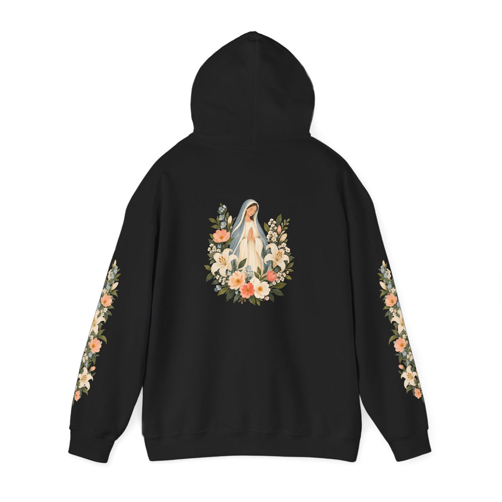 Ad Caelum Per Mariam Floral Hoodie
