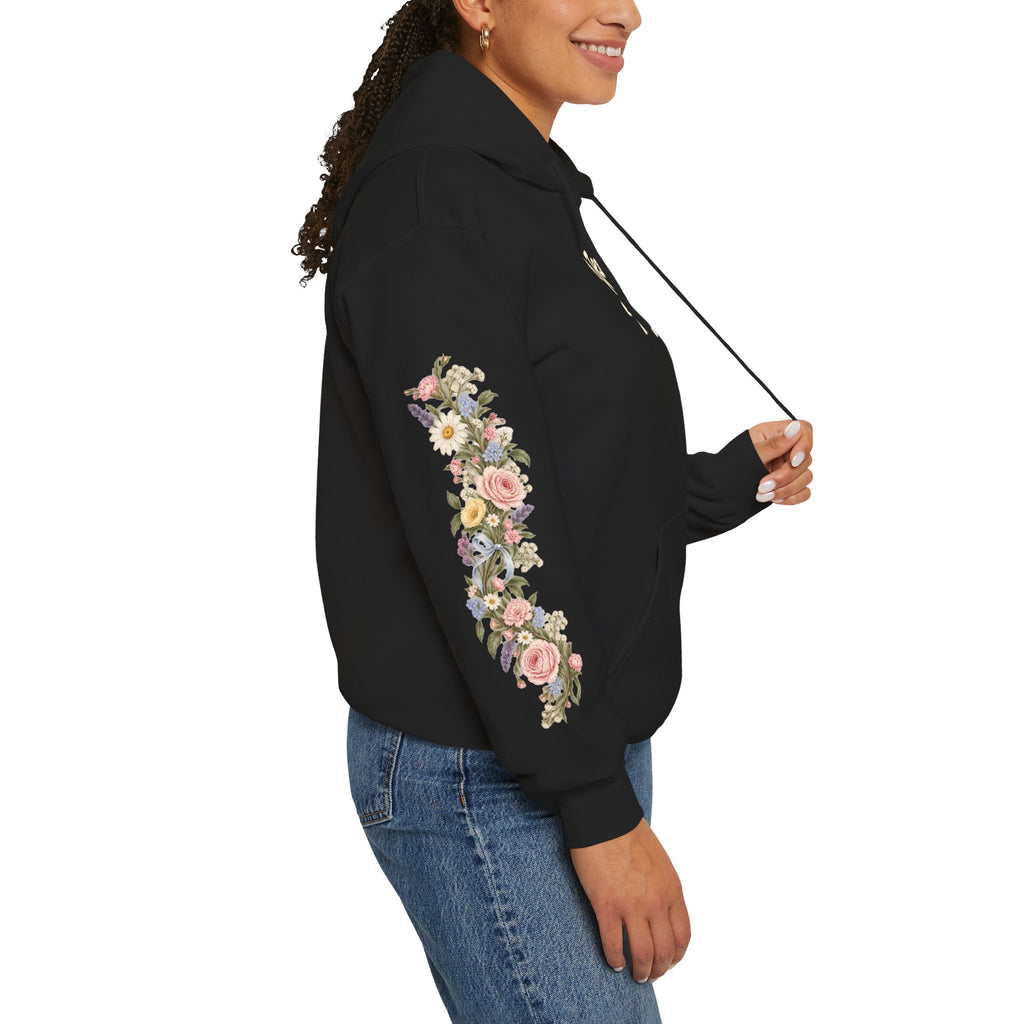 To Jesus Through Mary Floral Hoodie