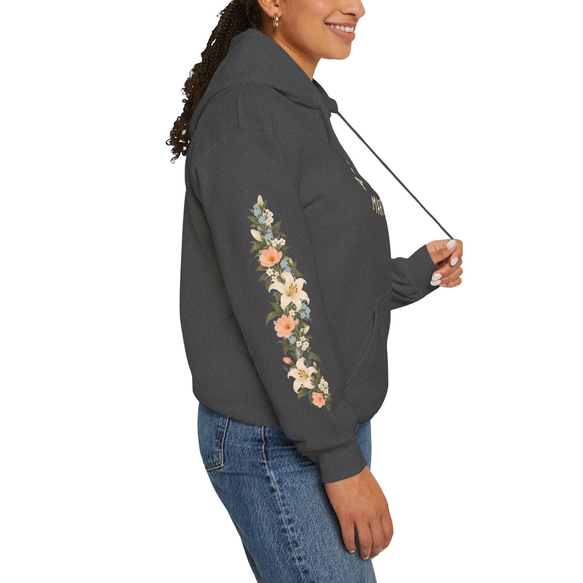 Ad Caelum Per Mariam Floral Hoodie