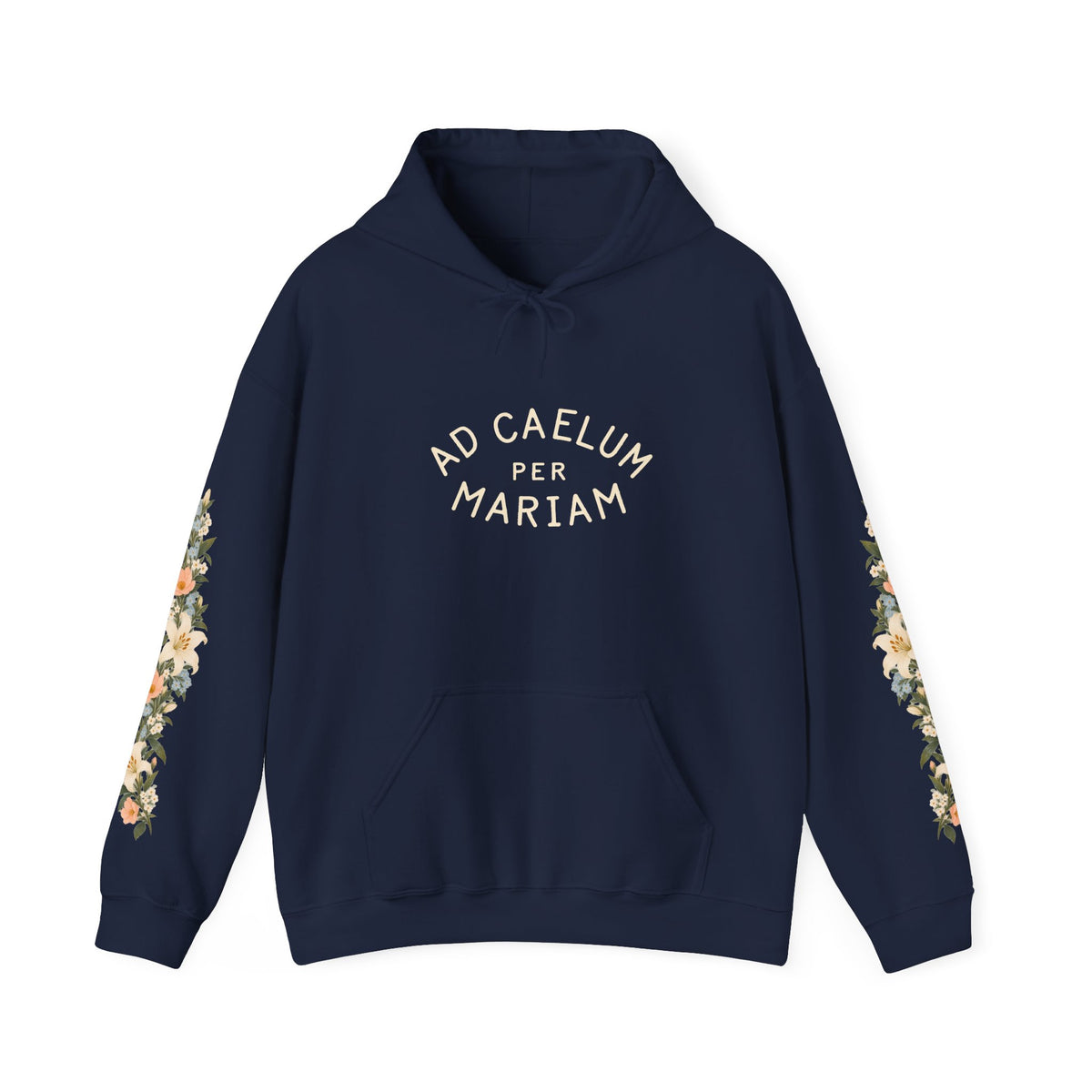 Ad Caelum Per Mariam Floral Hoodie