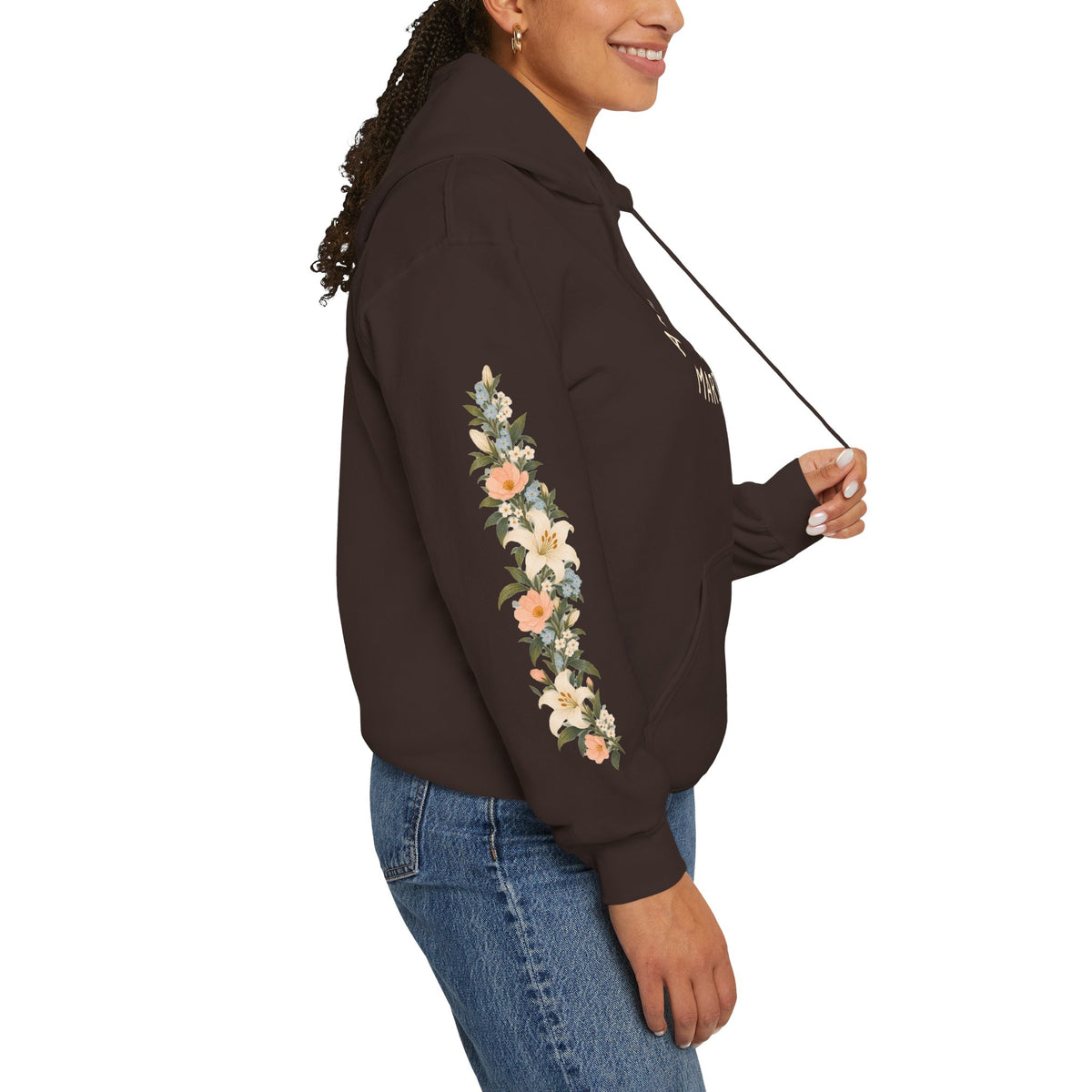 Ad Caelum Per Mariam Floral Hoodie