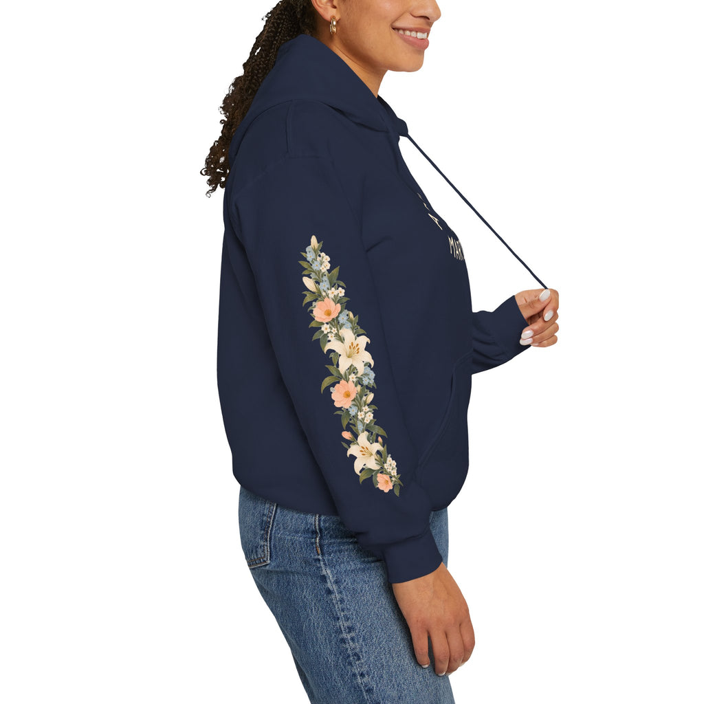 Ad Caelum Per Mariam Floral Hoodie