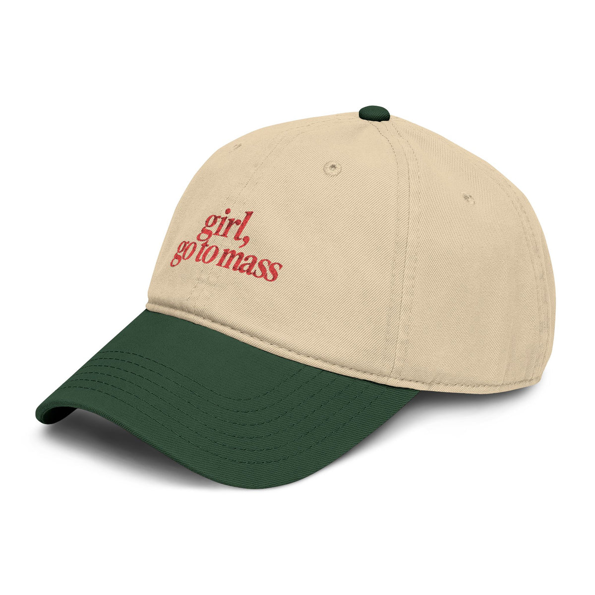Girl, Go to Mass Embroidered Cap