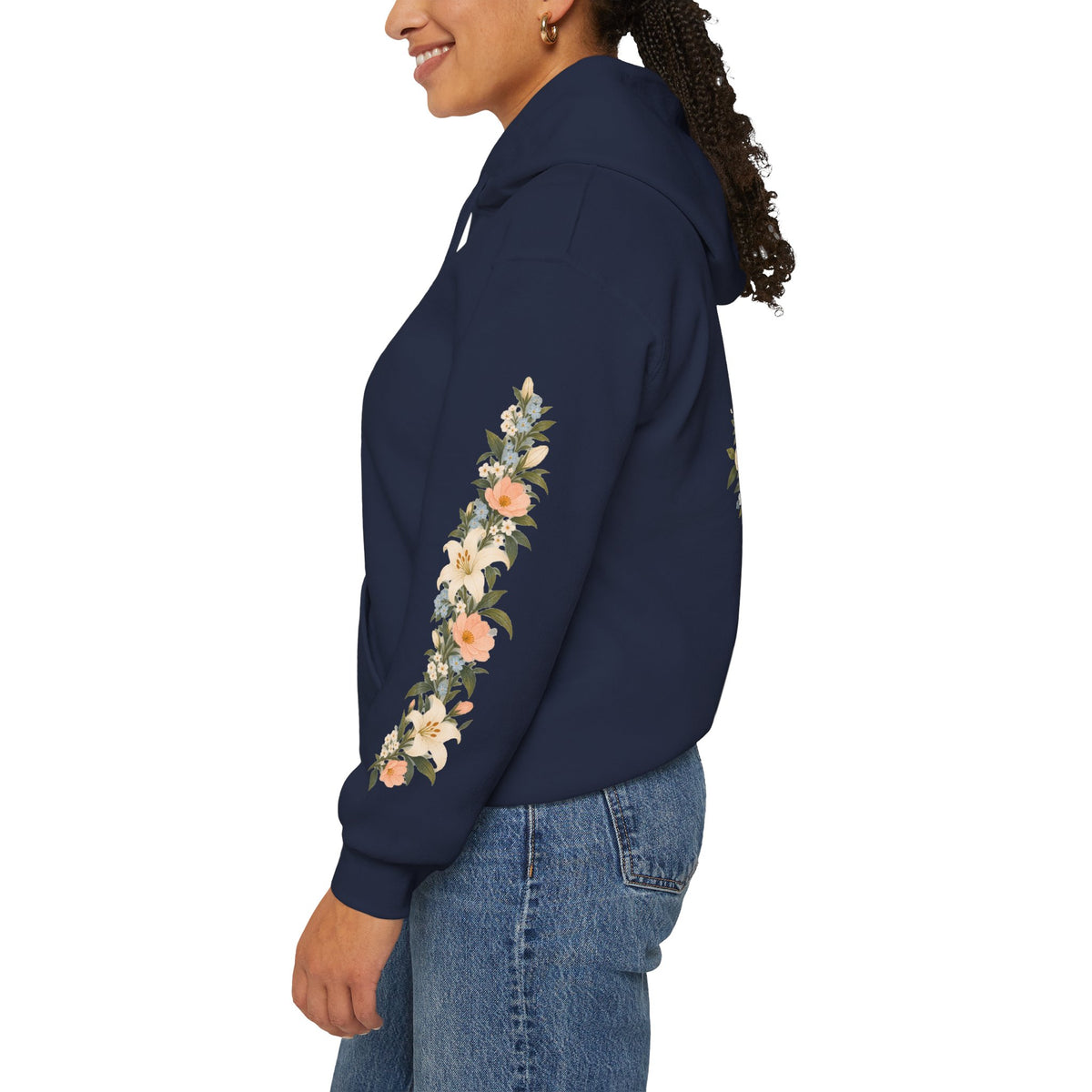 Ad Caelum Per Mariam Floral Hoodie