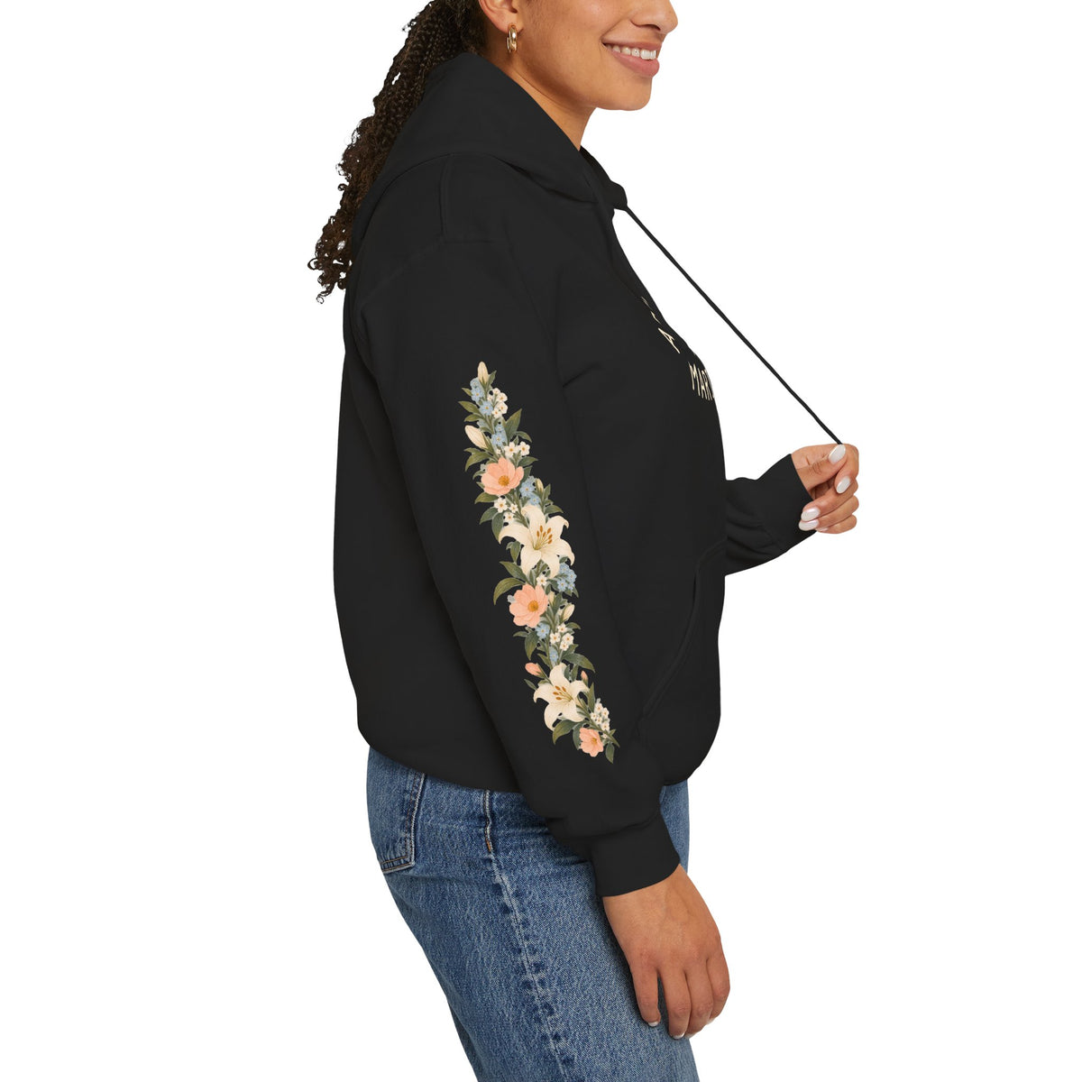 Ad Caelum Per Mariam Floral Hoodie
