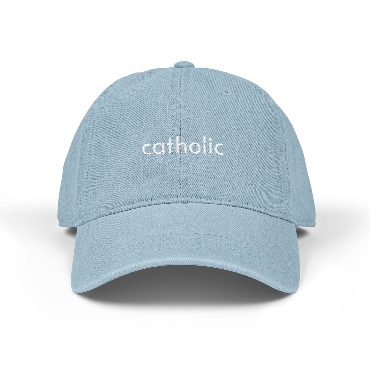 Catholic Embroidered Denim Hat