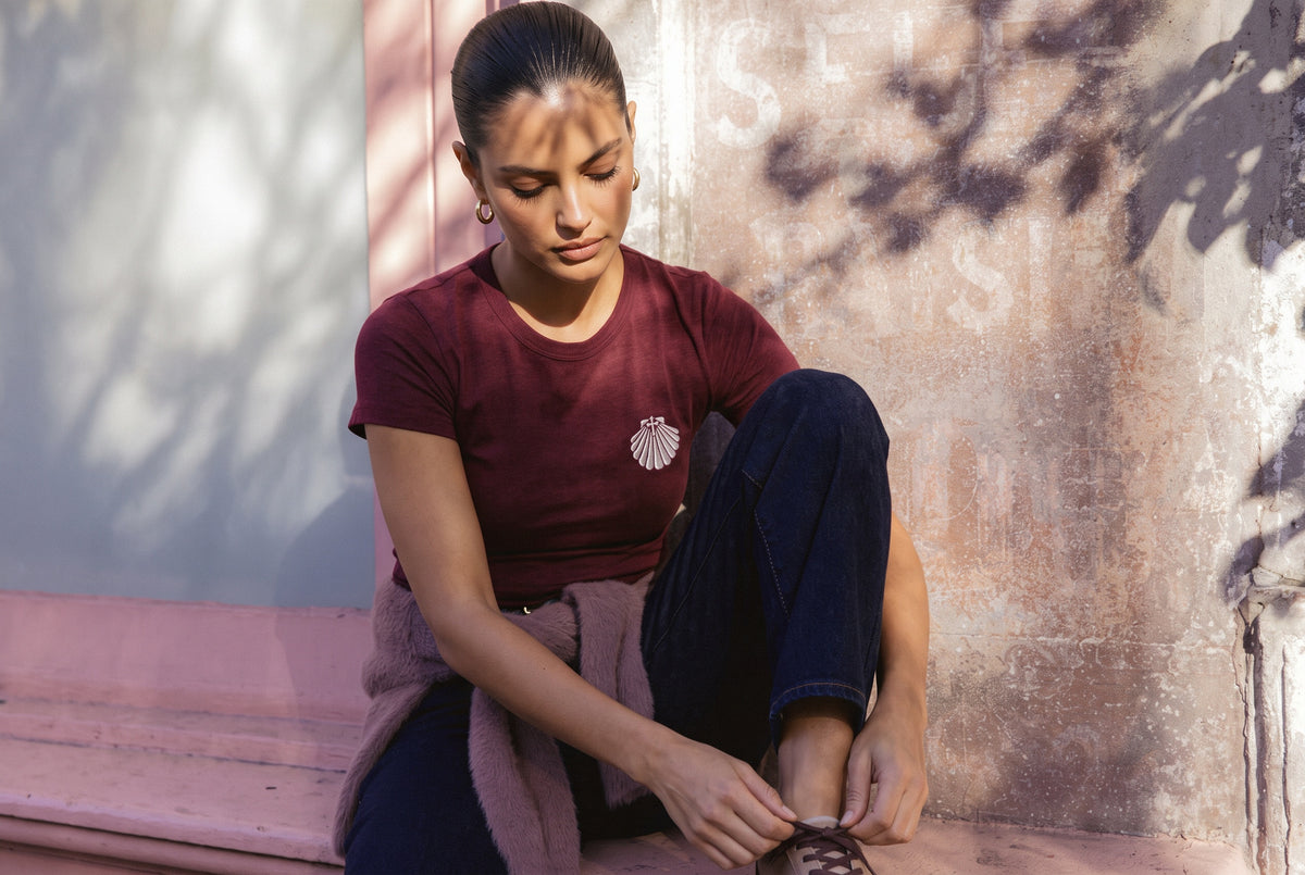 Scallop Shell Embroidered Baby Tee