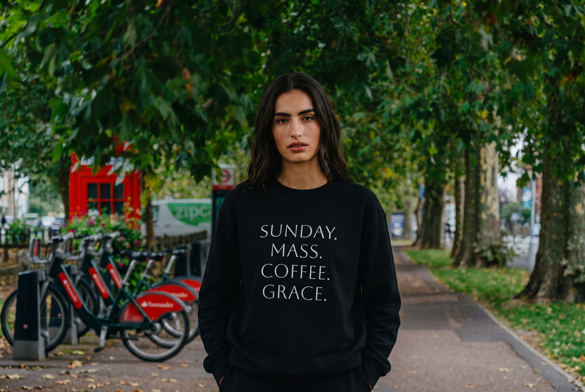 Sunday Mass Coffee Grace Crewneck