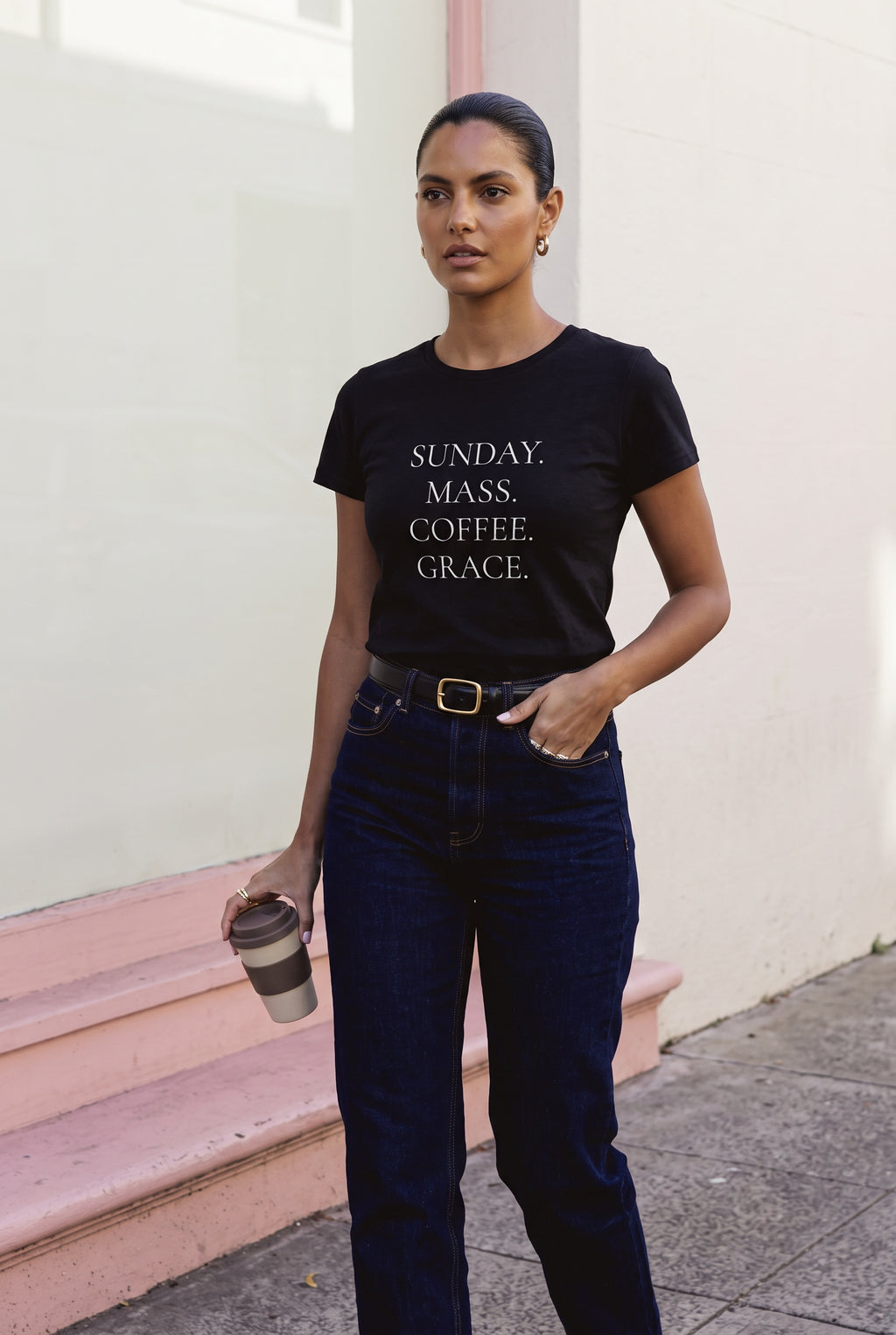 Sunday. Mass. Coffee. Grace. Shirt